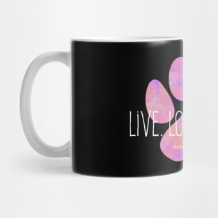 Live Love Rescue Pink Paw Print Mug